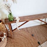 Old country farm bench in wood