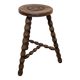 Turned wood tripod stool