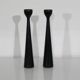 Pair of Scandinavian wooden candlesticks 1960