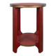 Guéridon Art Déco laqué rouge plateau verre