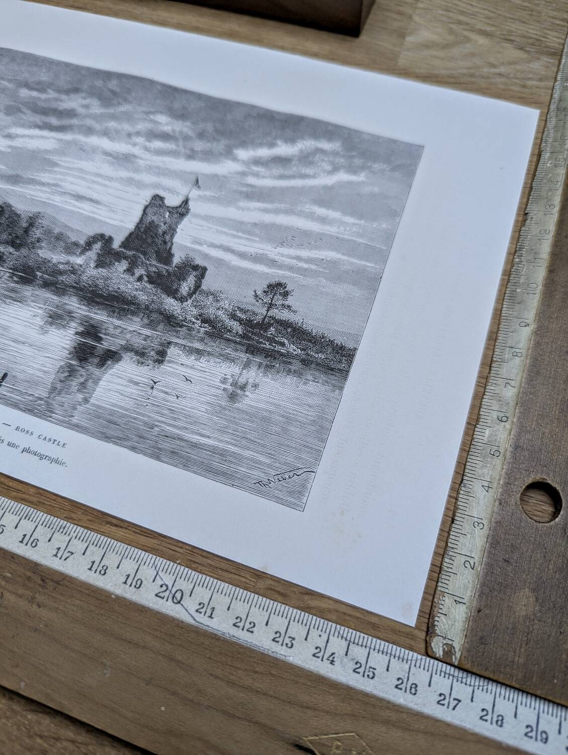 Ross Castle, Killarney, Ireland, printed illustration from 1879.