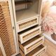 60s/70s wardrobe in wood and rattan