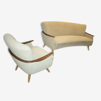 Set canapé arc + 2 fauteuils Danois années 50 60 bon etat