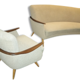 Set arc + 2 chairs 50s 60s Danish sofa good condition