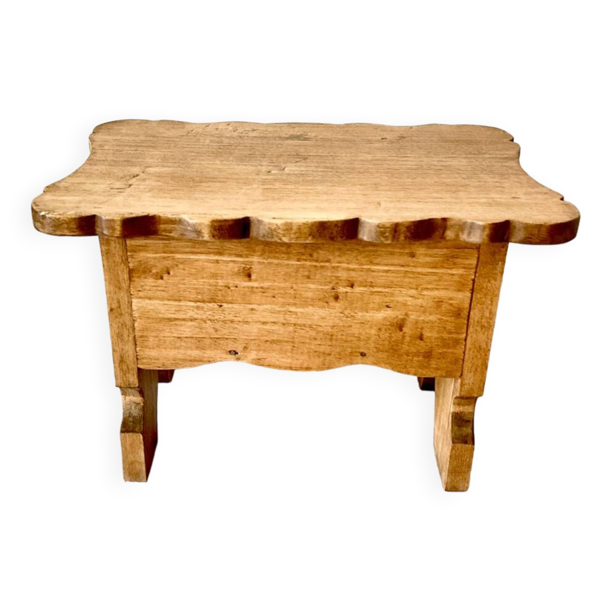 Small vintage wooden chest bench