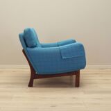 Fauteuil bleu, design danois, années 1960, production : Danemark