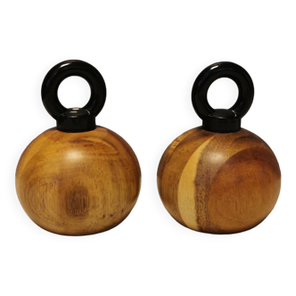 Pepper and salt grinders designed by c jörgensen and r nissen for bodum Denmark. Late 20th century.