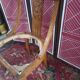 Gondola chair with art-deco motifs, spring leatherette seat
