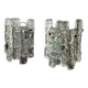 Pair of J.T. Kalmar 'Ice Cube' wall lights, frosted glass, Austria 1970s