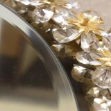 Lighted Floral mirror of Palwa 1975 diameter 50cm