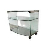 Bar cart/vintage cart in curved glass by Gallotti & Radice