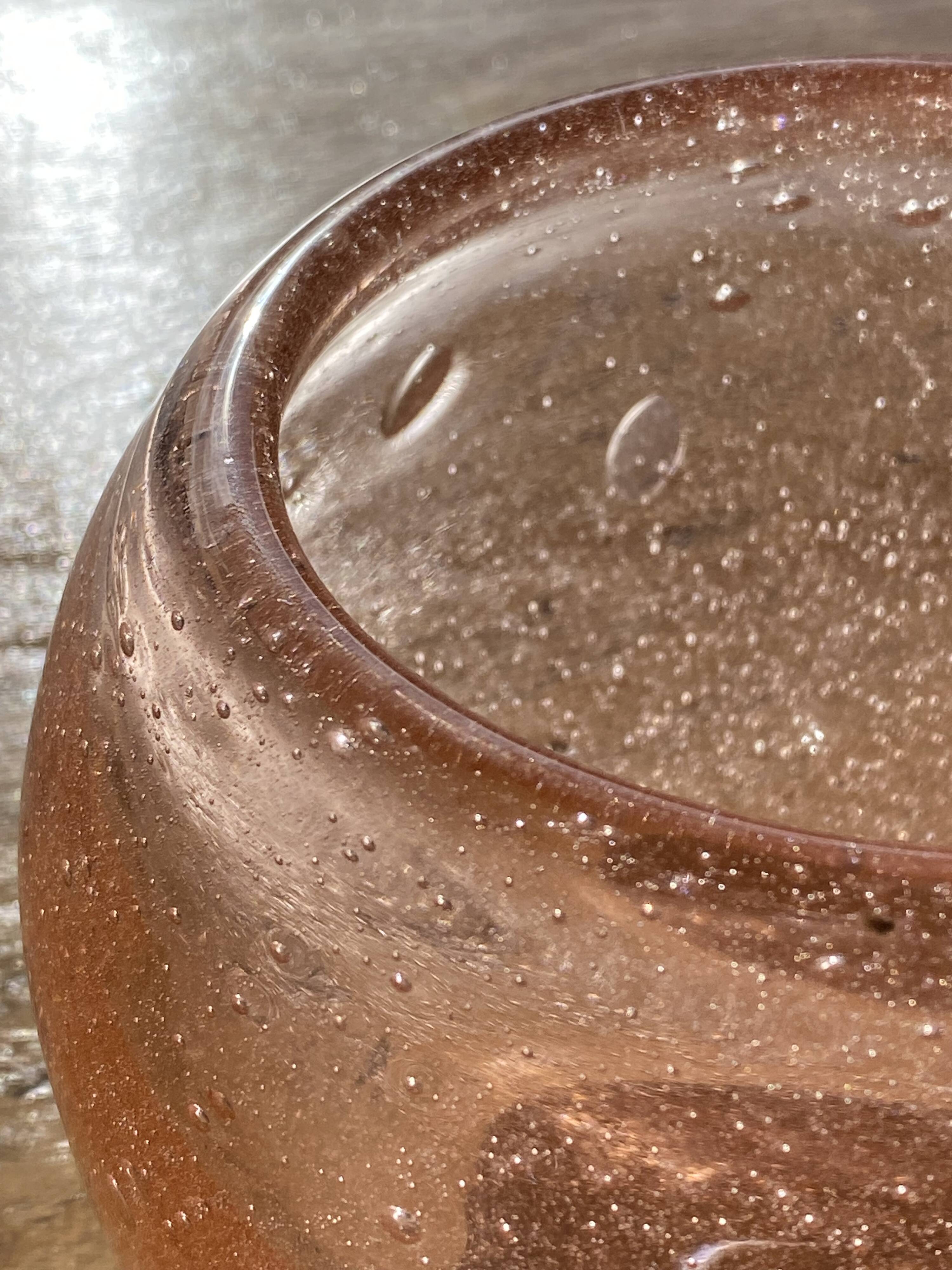 Pink glass vase after Biot