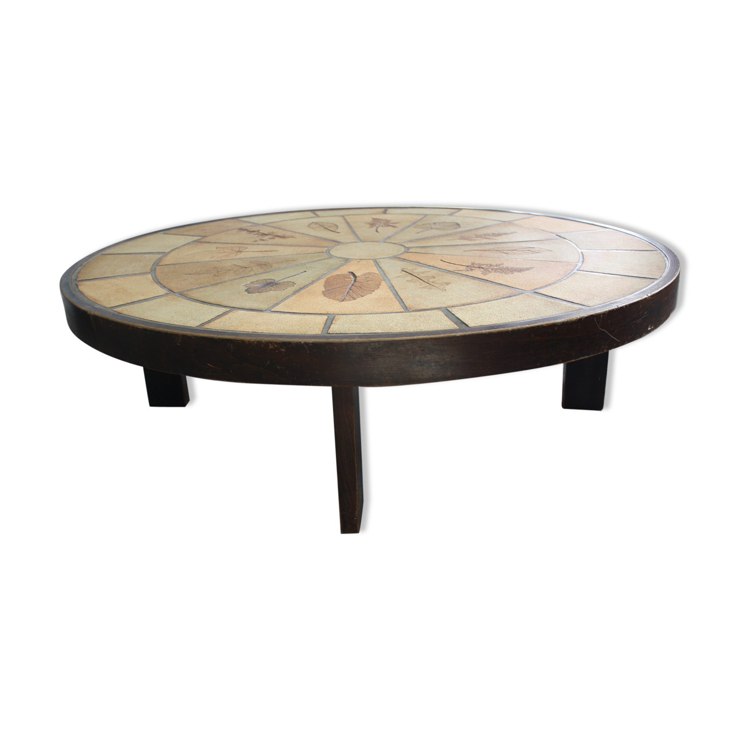 Tiled coffee table signed scrubland Roger Capron