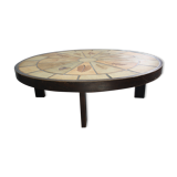 Tiled coffee table signed scrubland Roger Capron