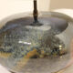 Round glazed ceramic lamp - from the 1960s