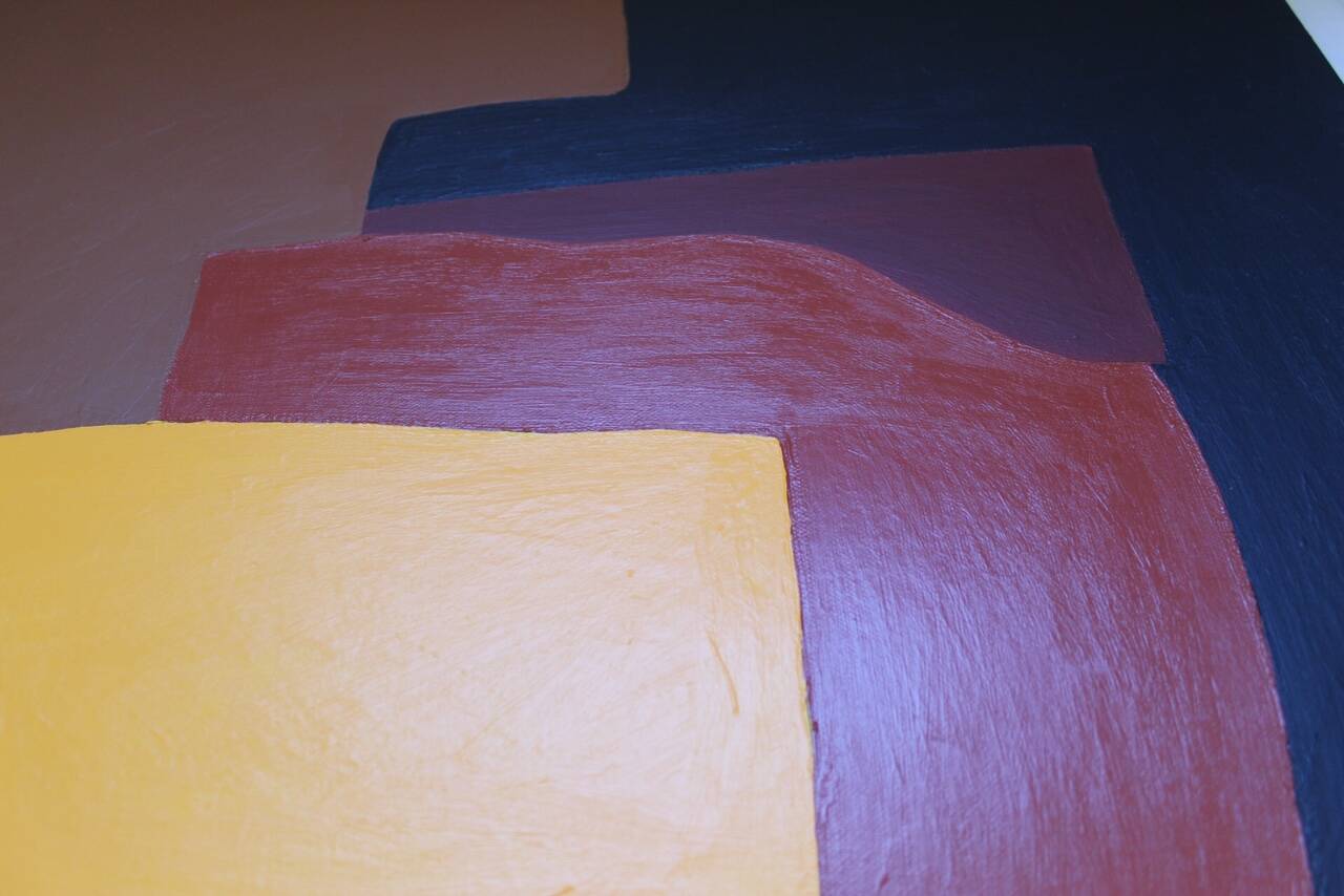 Soothing abstract canvas "Green Palette" 80x80cm