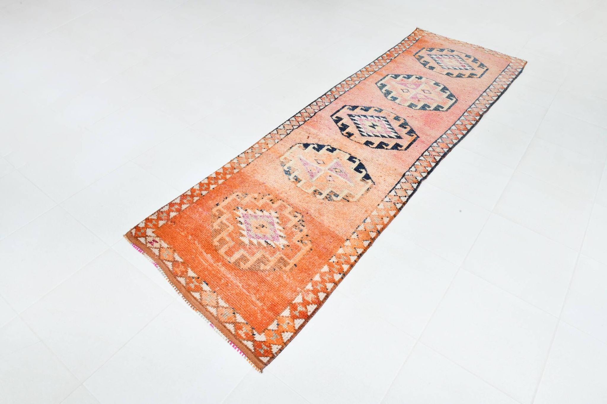 Tapis de couloir turc vintage 3x10, 90x300 cm