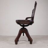 Oak desk chair, studio chair, height adjustable, 1930s