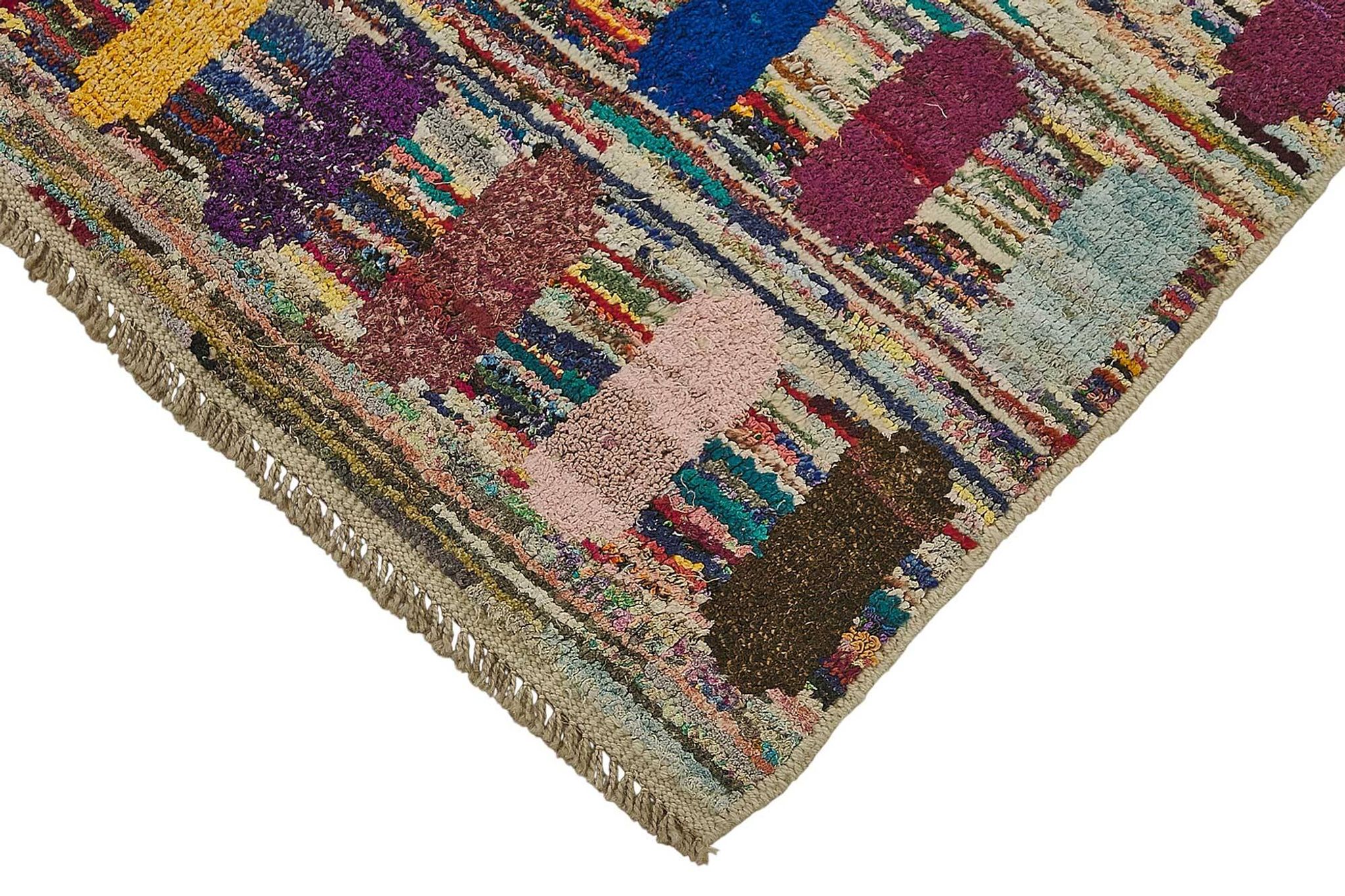 Tapis boho recyclé turc fait main 94 cm x 275 cm