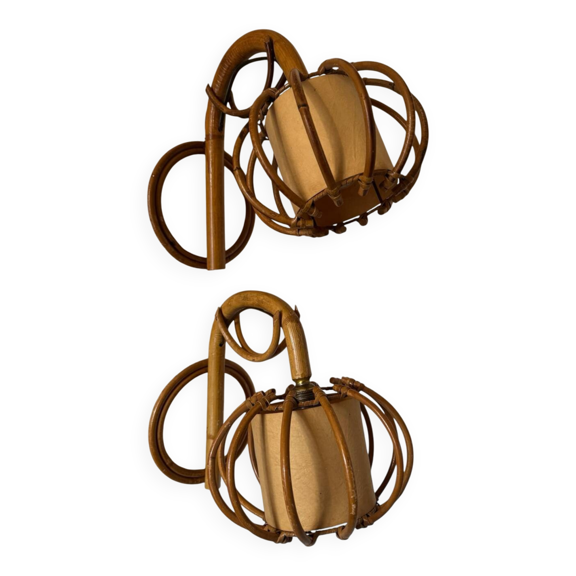 Appliques Louis Sognot bambou années 60