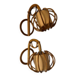 Appliques Louis Sognot bambou années 60