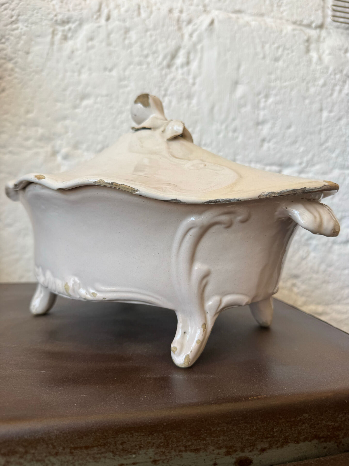 Moustiers earthenware vegetable dish 18th century