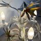 Vintage floral metal painted chandelier – 3 lights – 1970s