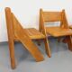 Set of 4 vintage brutalist chairs in solid oak from the 1960s.