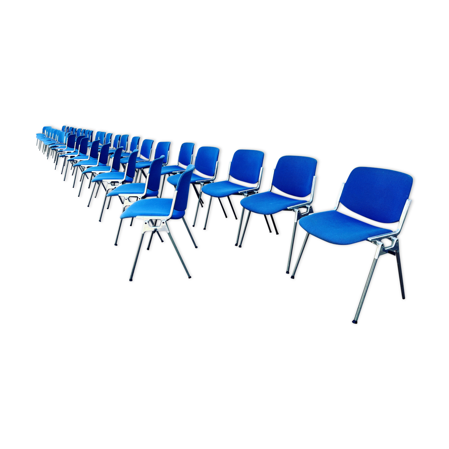 Série de 40 chaises de G. Piretti pour Castelli Anonima Castelli, Italie, années 1970