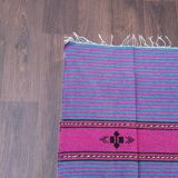 Tapis marocain berbère fait main en coton multicolore 140 x 220 cm