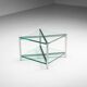 Two-tier glass side table with aluminium frame