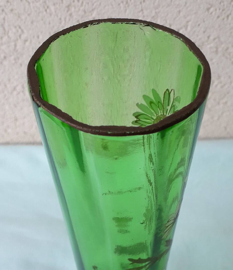 Enamelled glass vase
