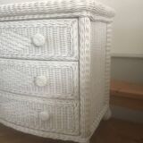 White rattan chest of drawers 1960