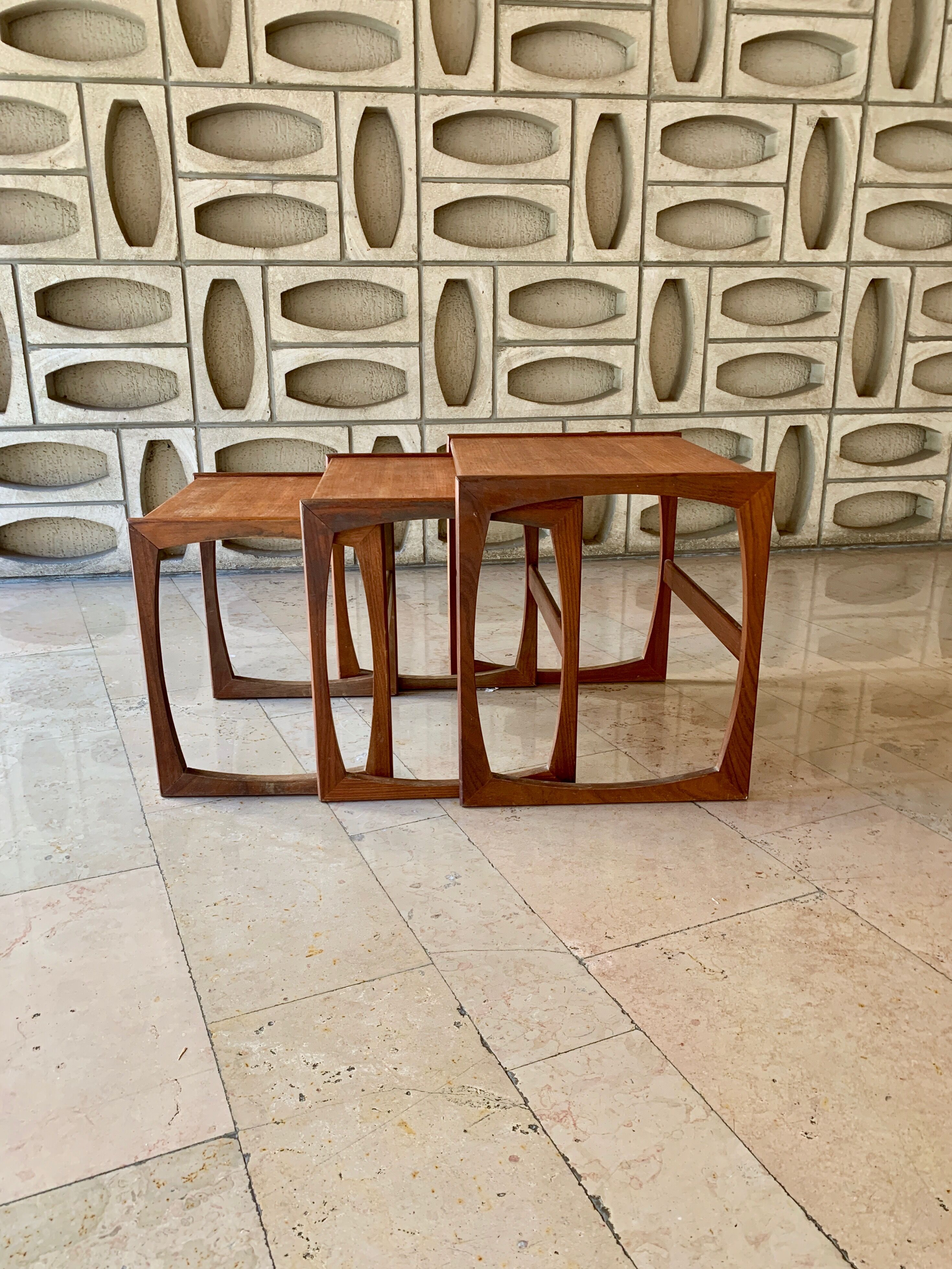 English trundle tables, Quadrille model by G-Plan