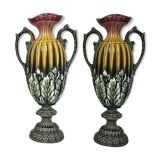 Pair of barbotine vases