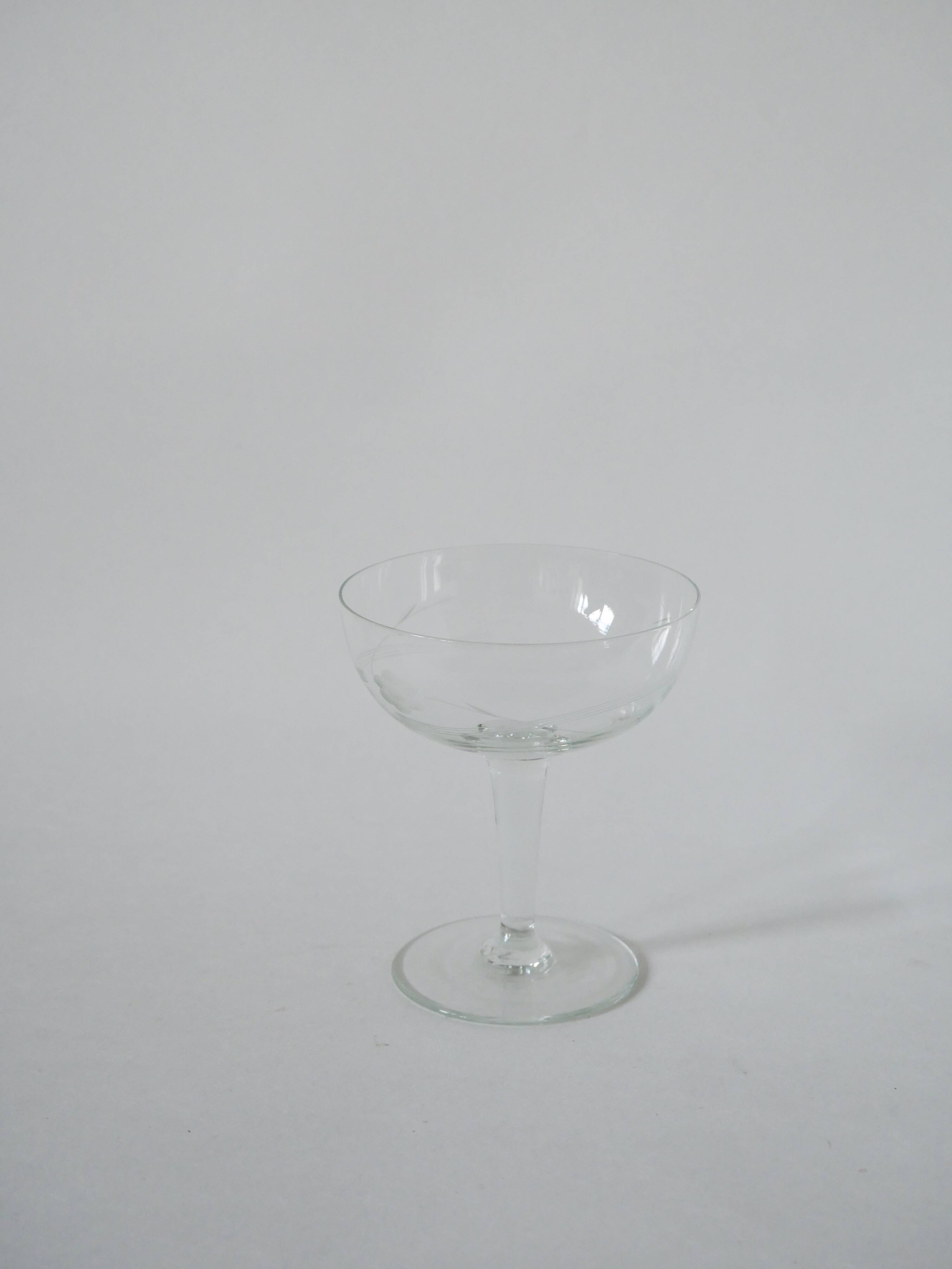 Set of 6 mismatched crystal champagne glasses 1930-1950