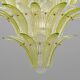 Mid-Century Murano Glass Palmette Chandelier in Green and Clear Glass, Ital
