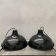 Lot 2 antique industrial lampes hanging emaillee 36 cm
