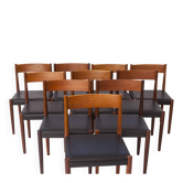 Ensemble de 10 chaises de salle à manger en teck Poul M. Volther pour Frem Røjle, Danemark, années 1960.