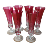 6 vintage champagne flutes