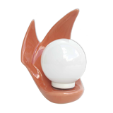Ceramic lamp and opaline wave shape 70s