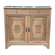Parisian buffet in Art Deco style, renovated in raw solid oak and terrazzo marble 193.