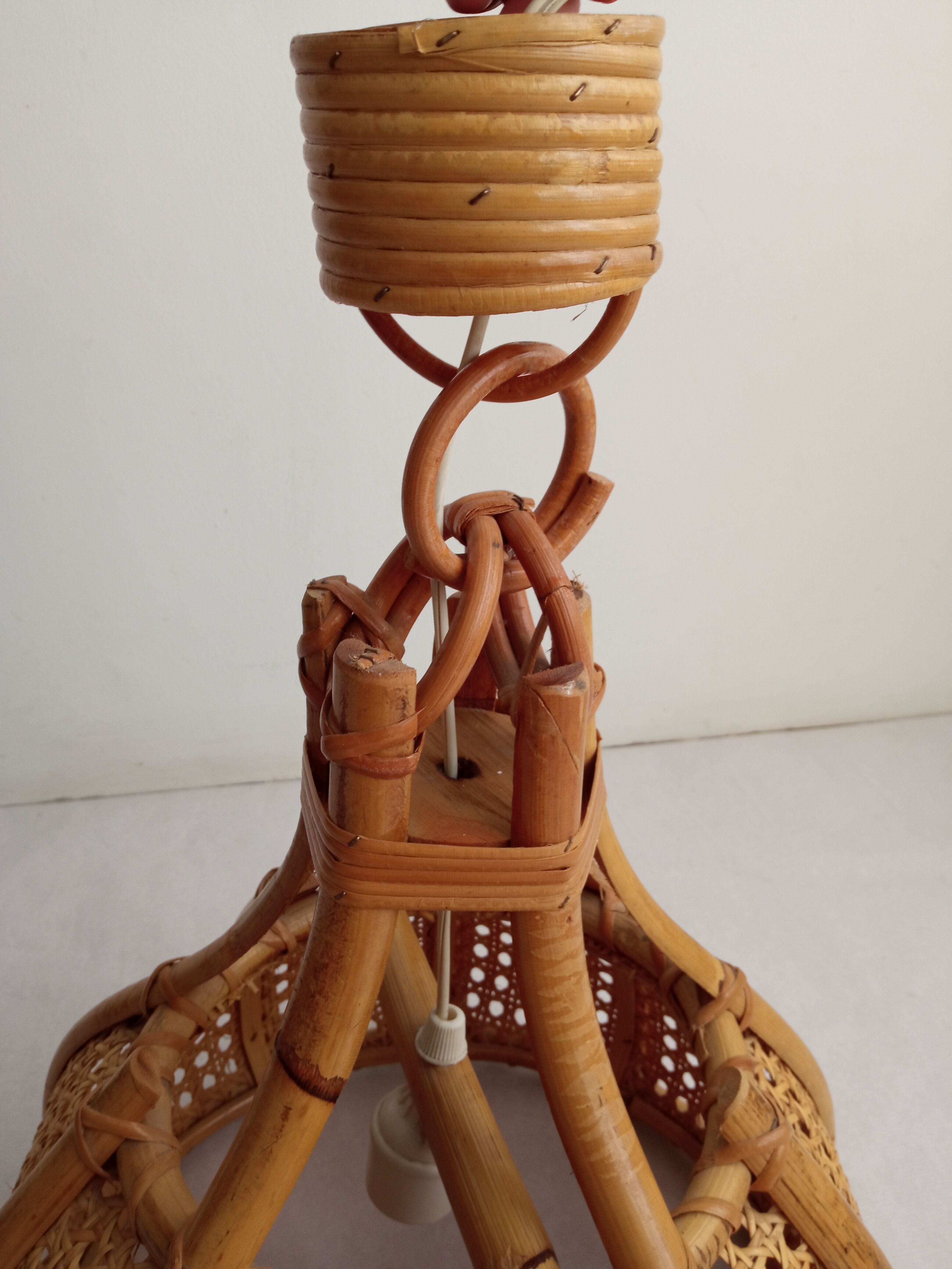 Bamboo and canning hanging lamp