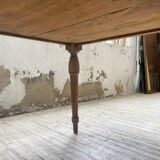 Walnut farmhouse table with swivel and extendable top