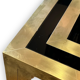 Coffee table in gilded brass and black glass by Studio Mercier for Liwan's