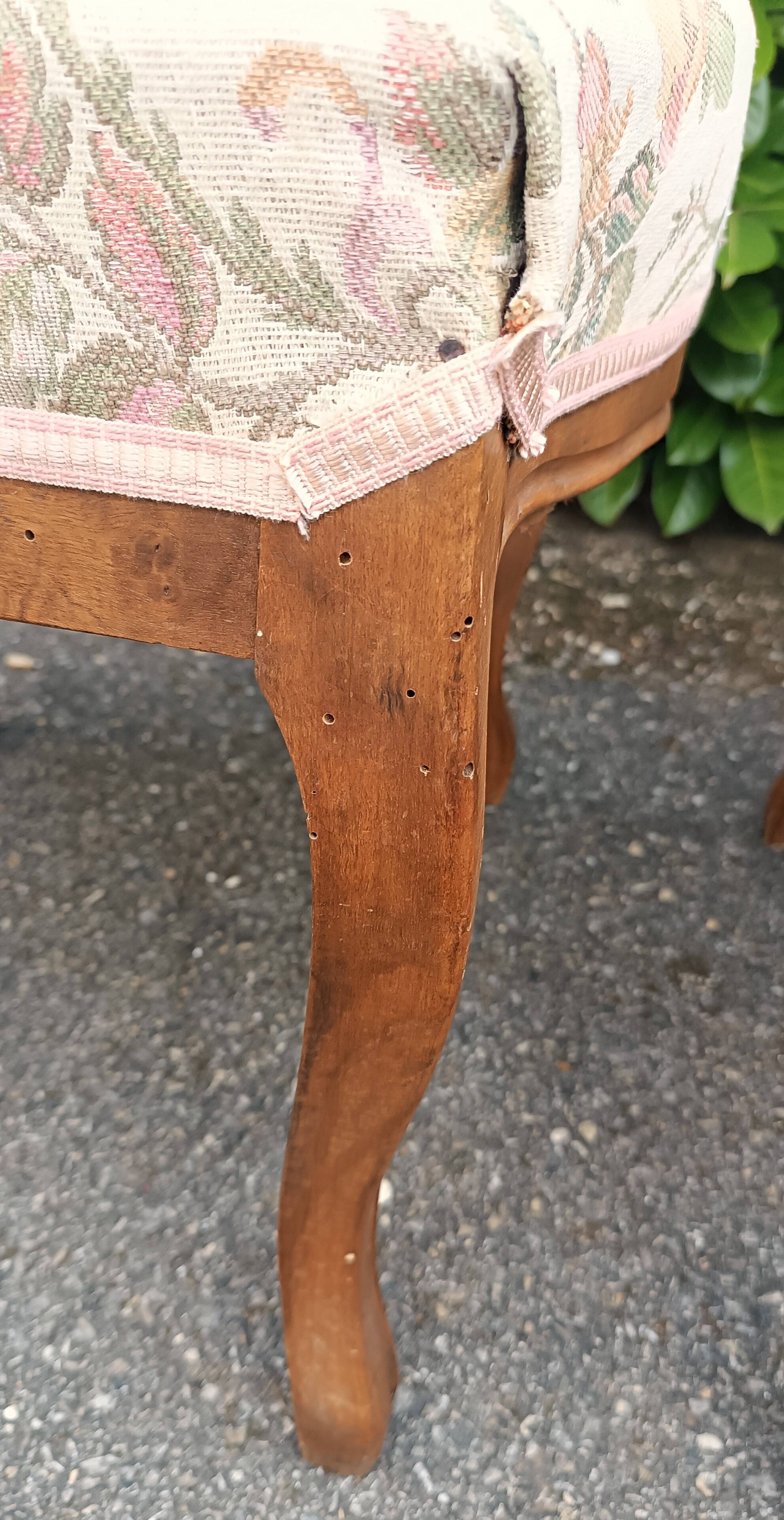Pair of Louis XV chairs in carved walnut.
