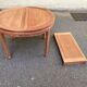 Table à manger ronde extensible décapé en bois massif brut chinois Ming 196