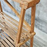 Étagère à plantes en bois de pin ancien