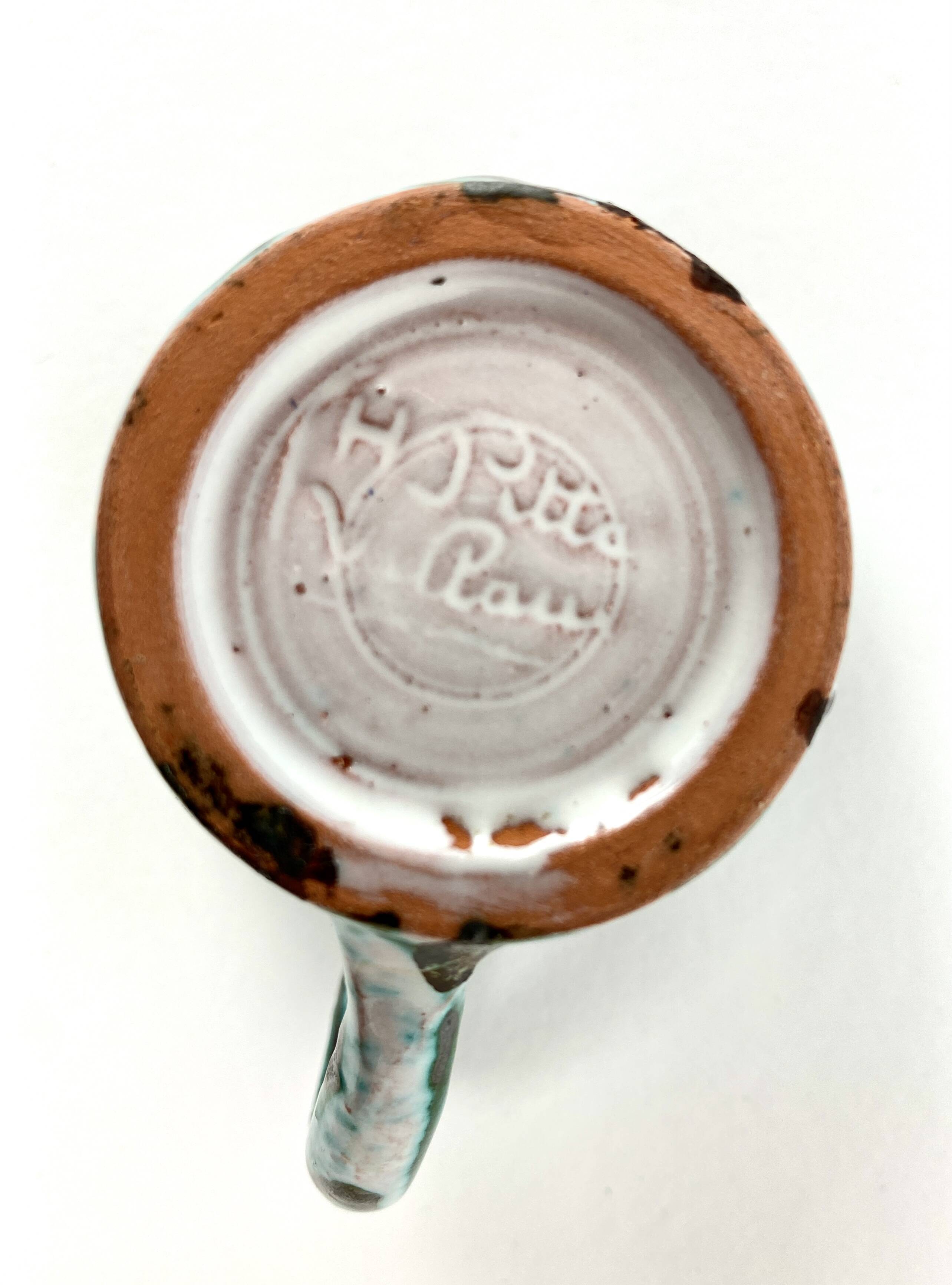 Rare Cup & Saucer Signed Humbert Pittari Vallauris Vintage