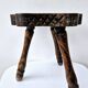 Rare Old Tripod Milking Stool Carved Solid Wood Popular Art